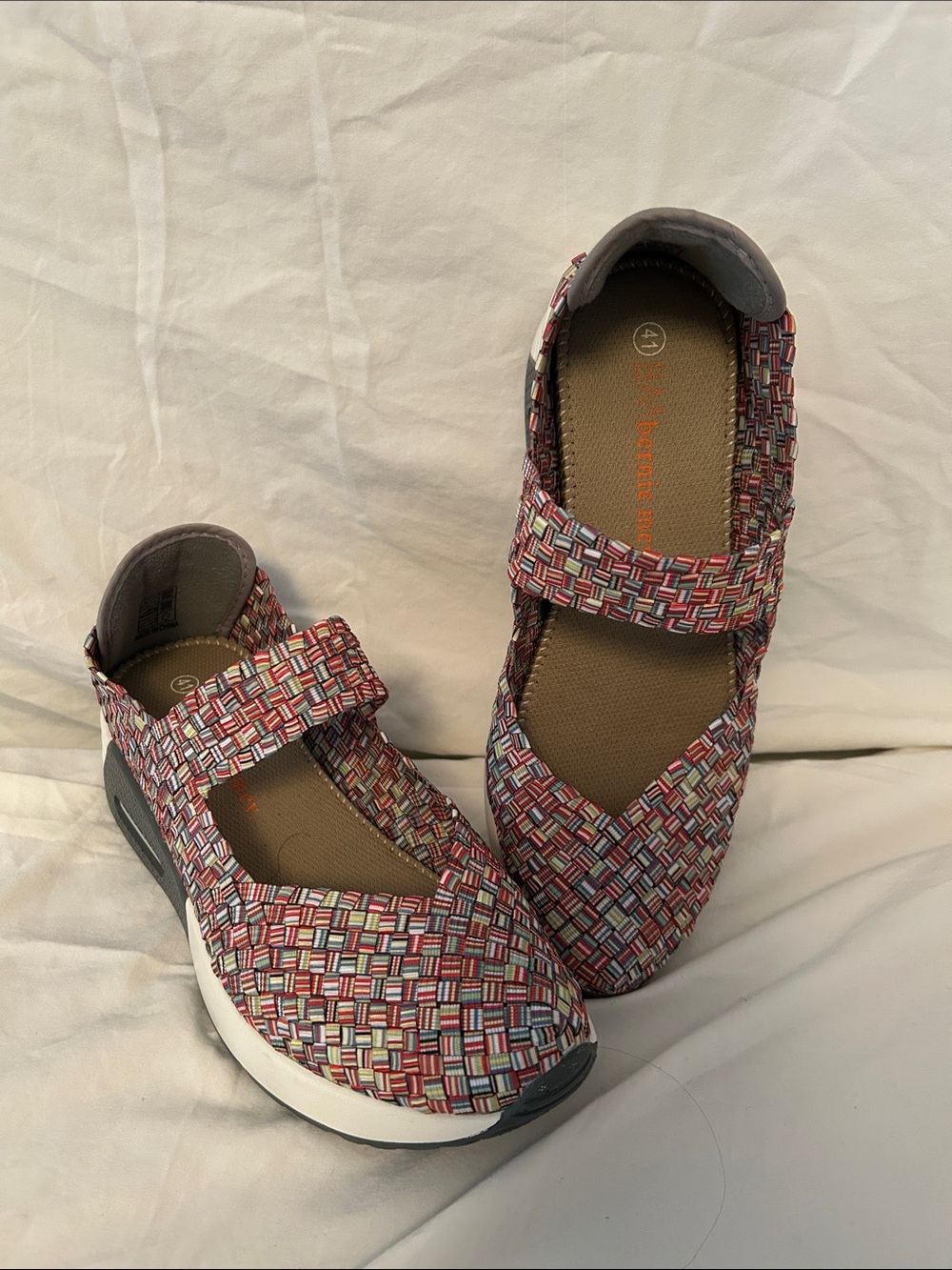 bernie mev. Multi-Color Woven Mary Jane Flats